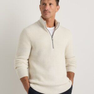 Quince Australian Merino Wool Half Zip Sweater